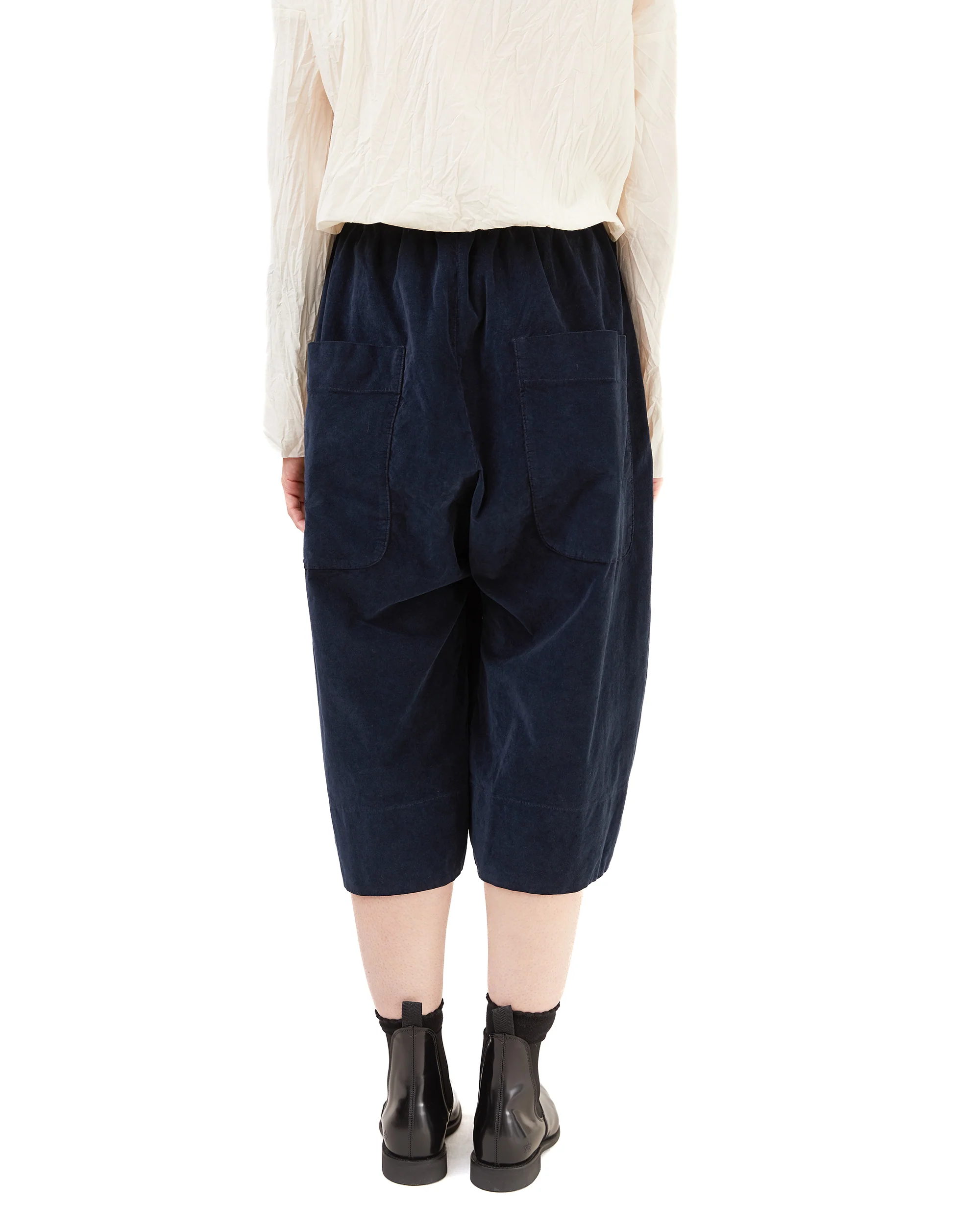 Album Di Famiglia Wide Velvet Trousers in Ink - Image 3