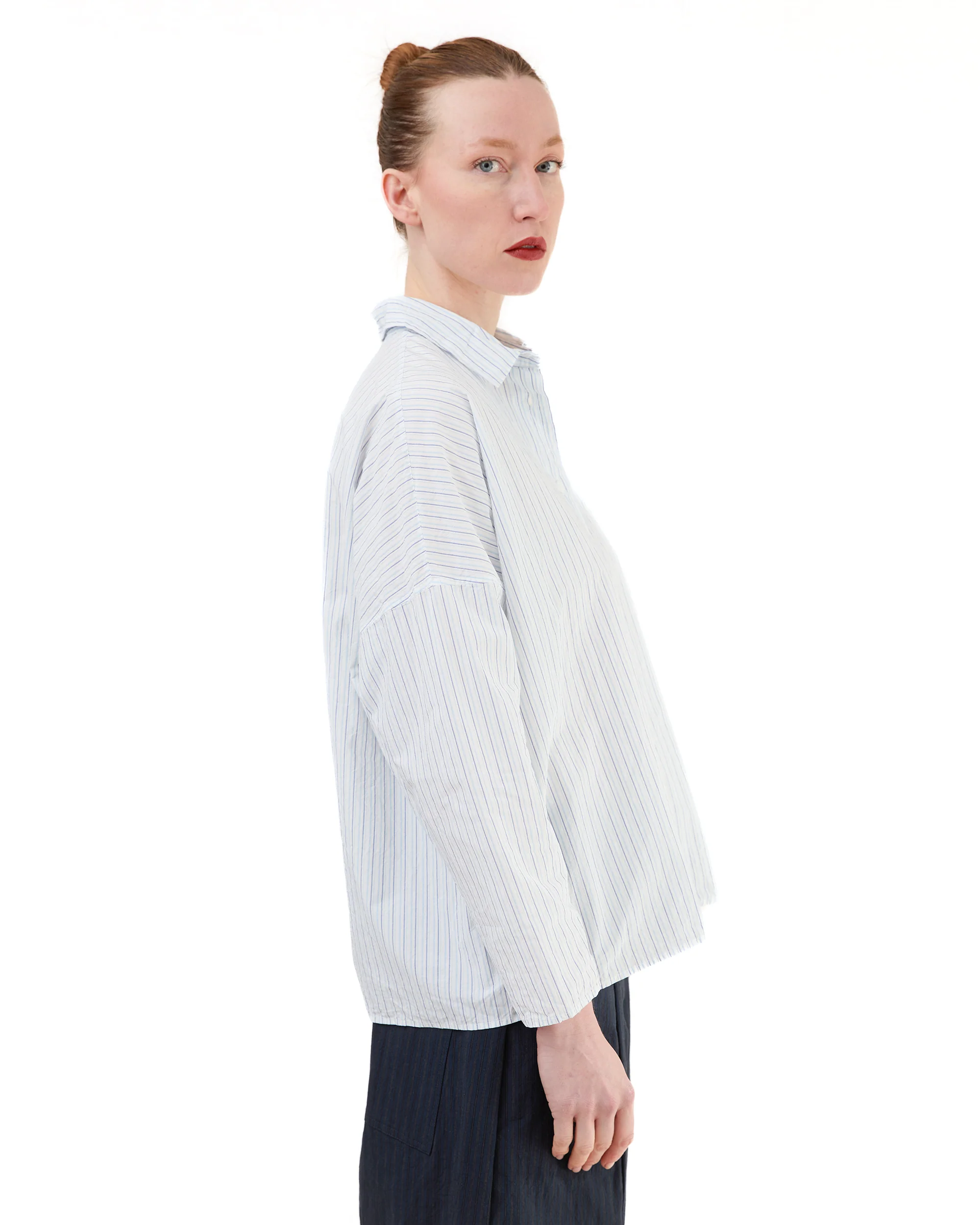 Bergfabel Women's Tina Shirt in Light Blue Stripe - Image 3