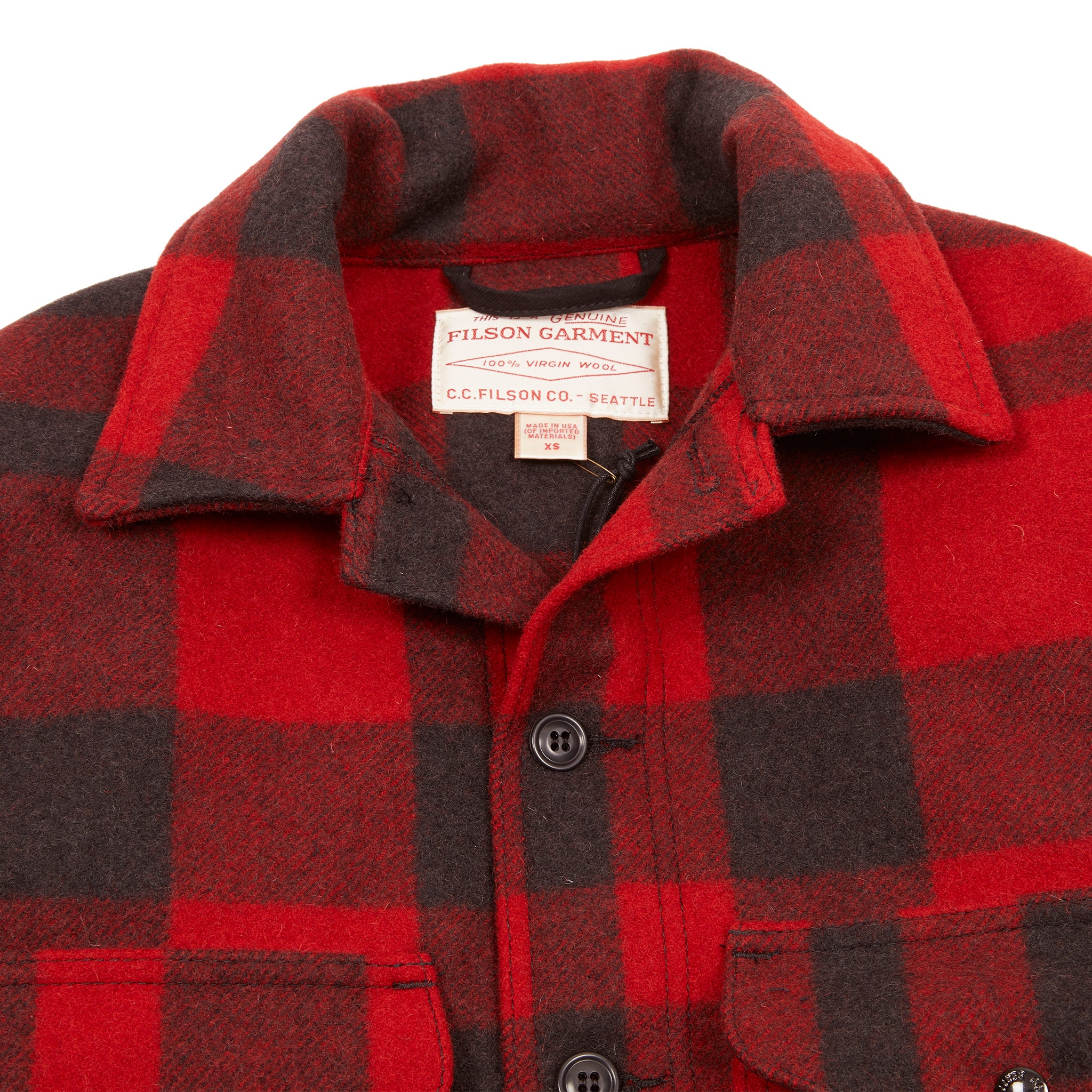 Filson Mackinaw Cruiser Jacket in Red Check - Image 3