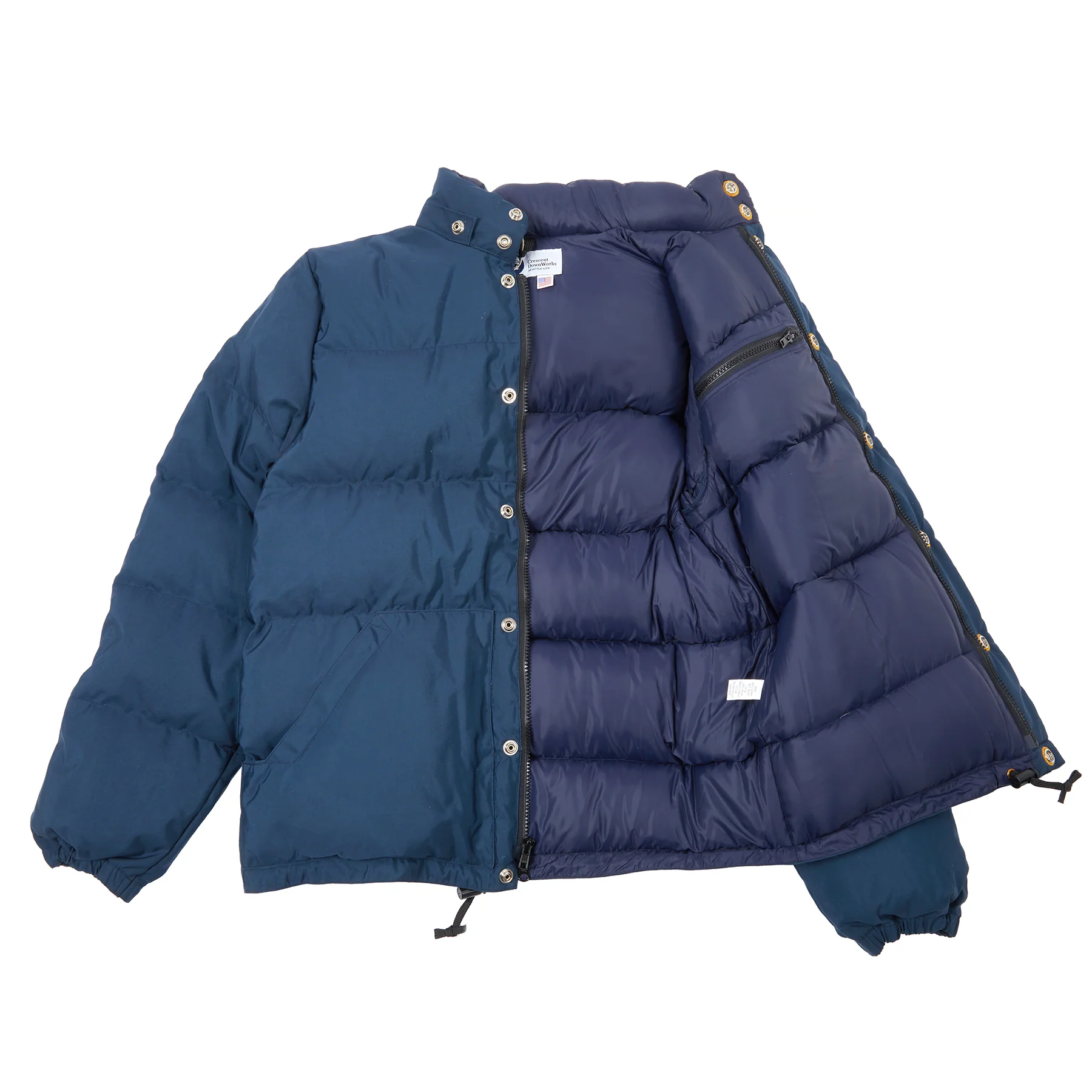 Crescent Down Works 60/40 Down Sweater in Navy/Navy - Image 3