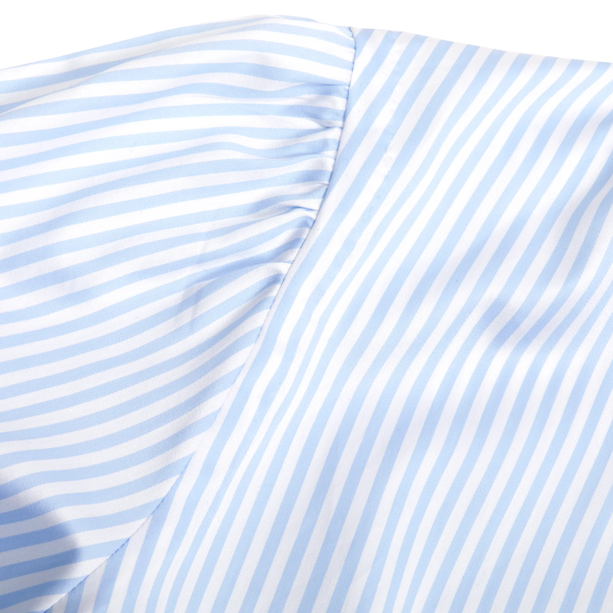 Finamore Cotton Pyjamas in White / Blue Stripe - Image 8