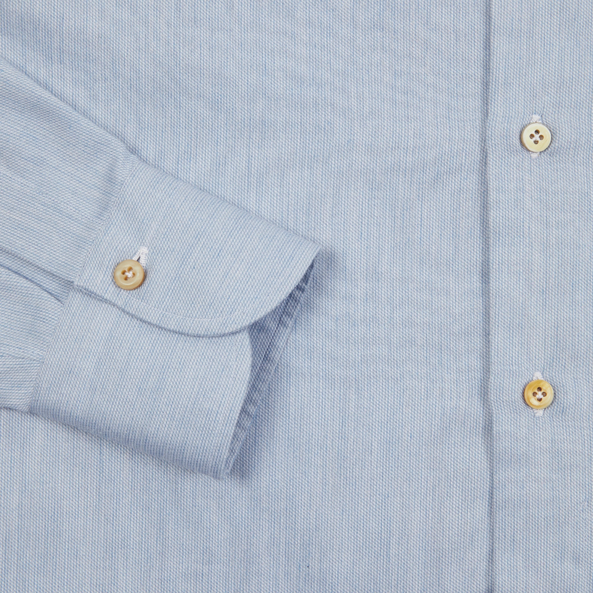 Finamore Napoli Cotton/Cashmere Shirt in Light Blue - Image 3