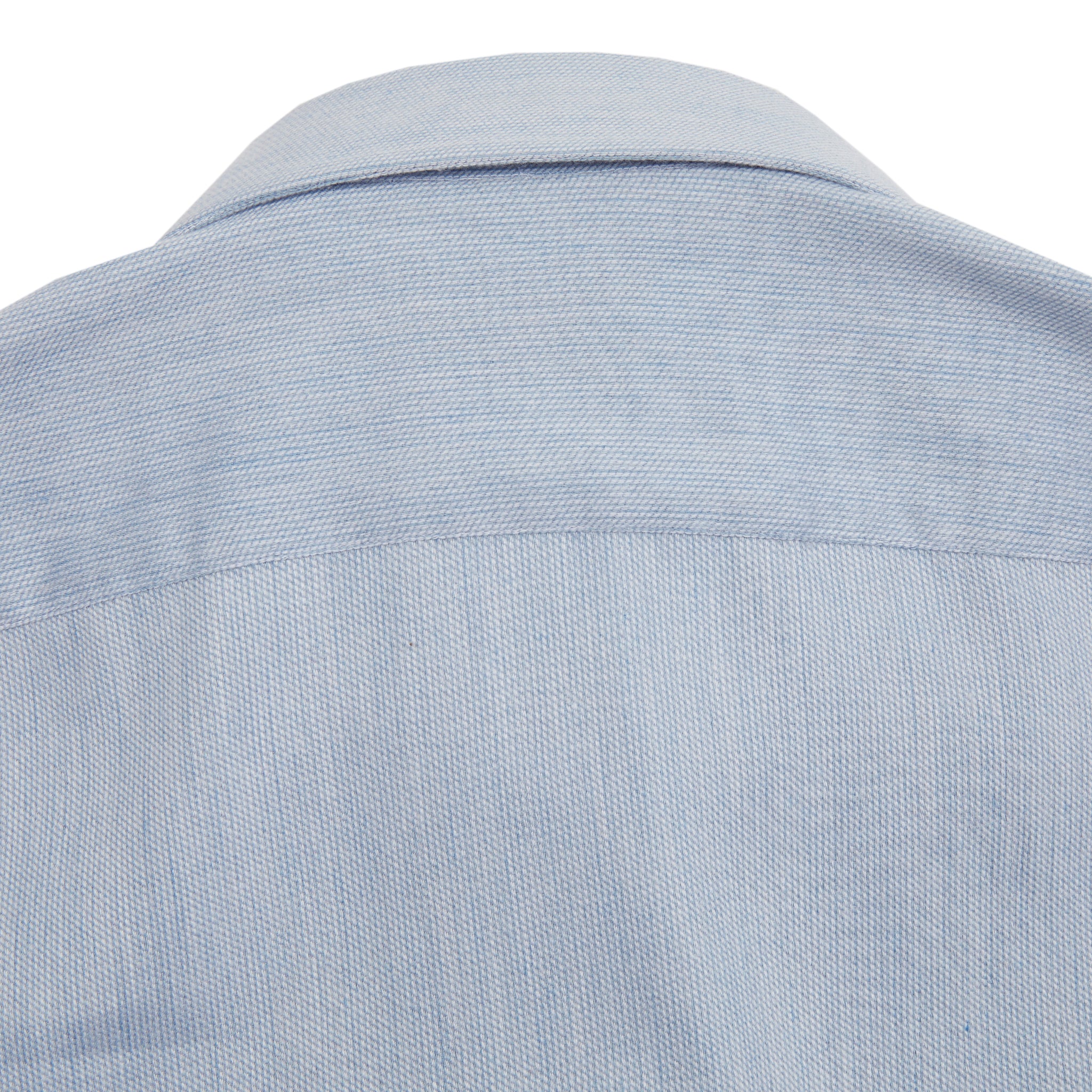 Finamore Napoli Cotton/Cashmere Shirt in Light Blue - Image 4
