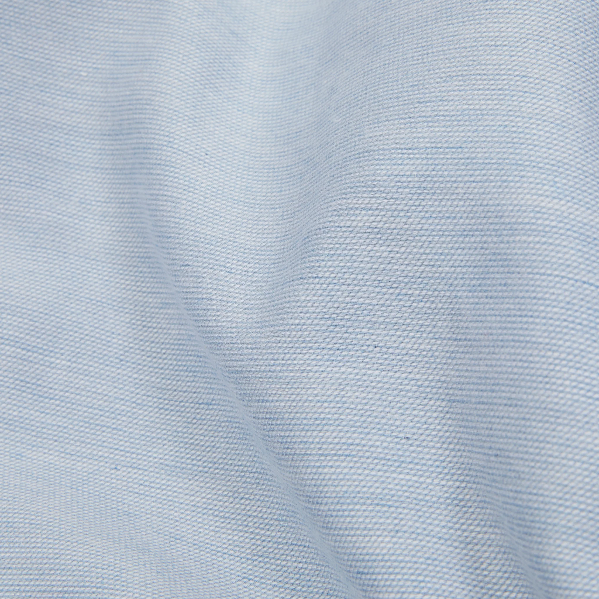 Finamore Napoli Cotton/Cashmere Shirt in Light Blue - Image 7