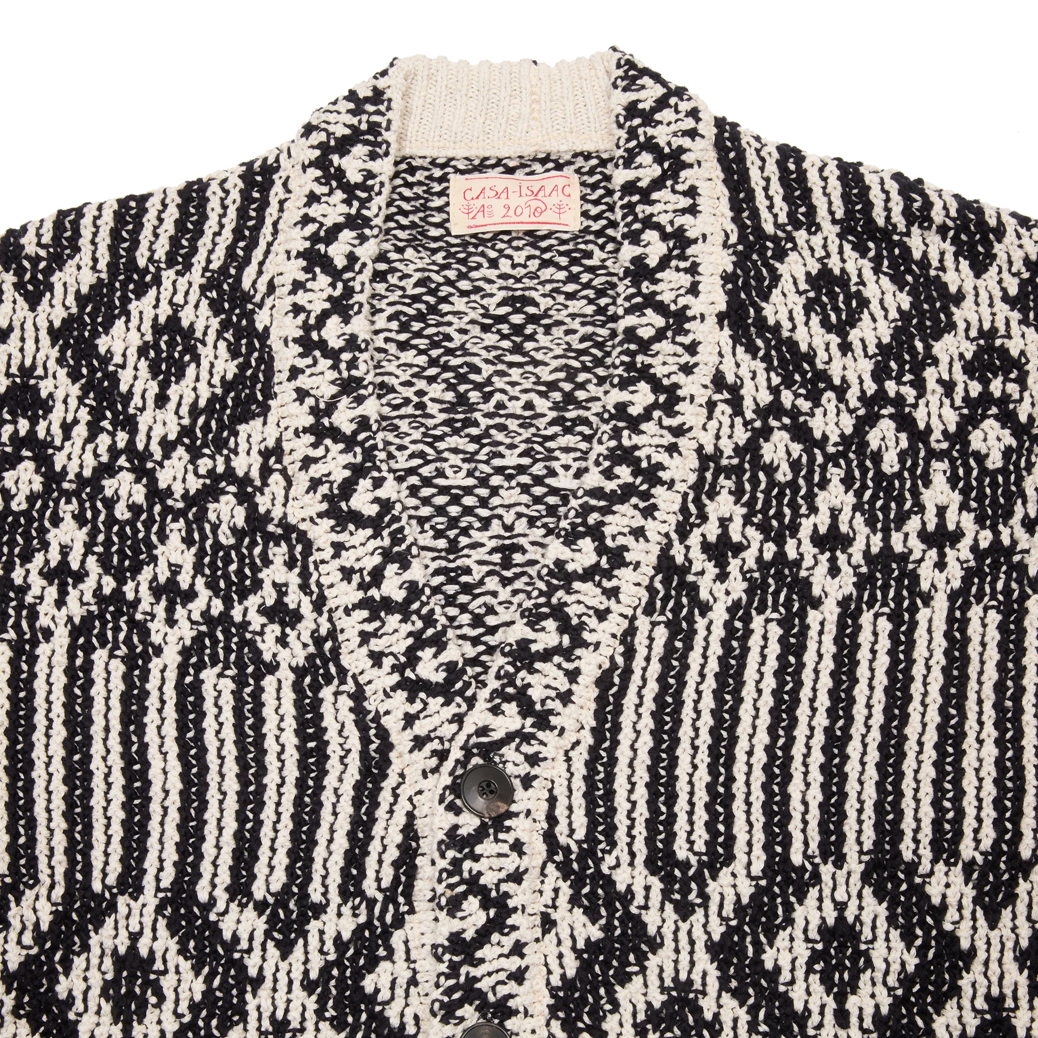 GRP Casa Isaac Folk Cardigan in Navy/Ecru - Image 3