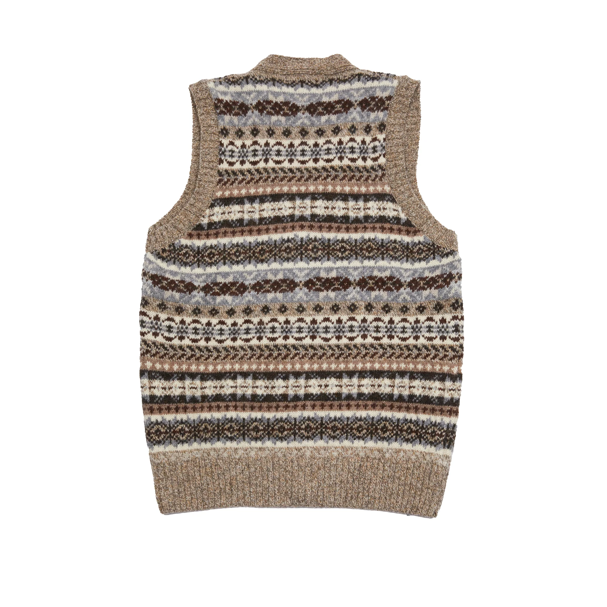 Harley Fair Isle Waistcoat in Mushroom - Image 3