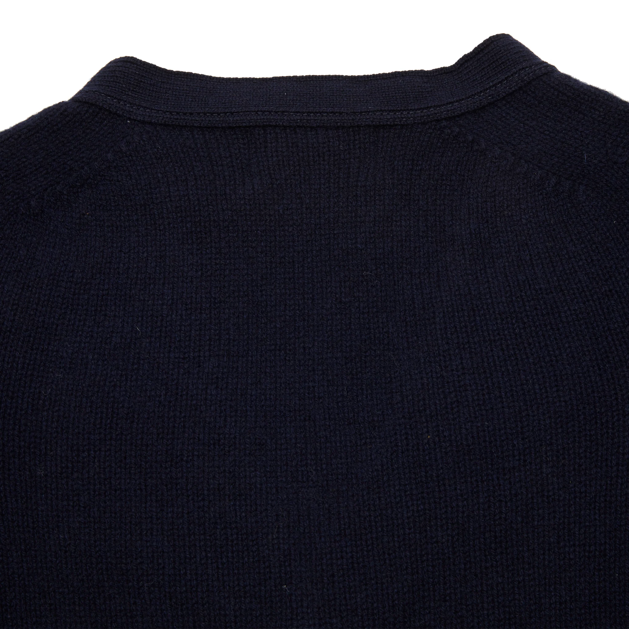 Harley Lambswool Cardigan in Nero Navy - Image 4