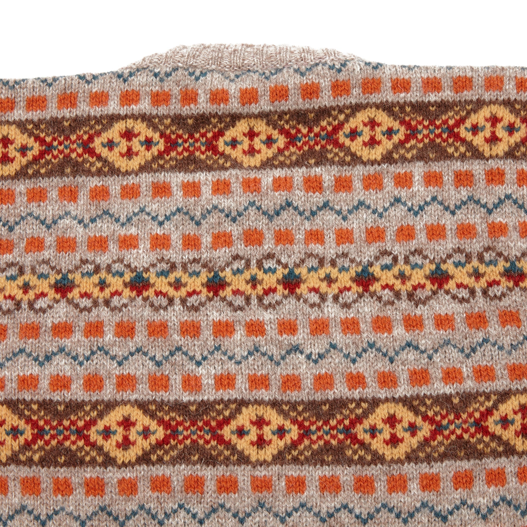 Jamieson's Fair Isle Jumper in Orange - Image 4