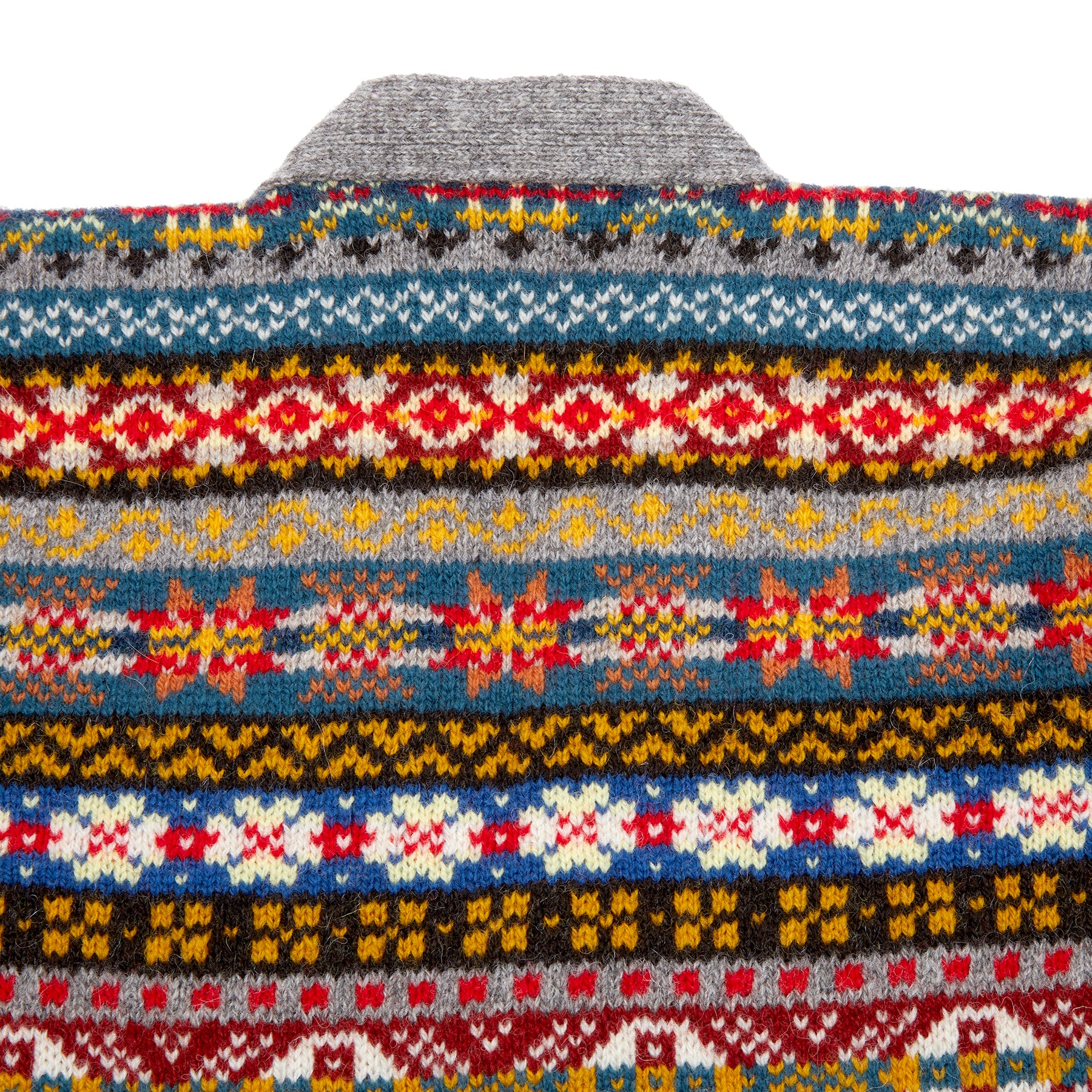 Jamieson's Fair Isle Cardigan in Silver - Image 3