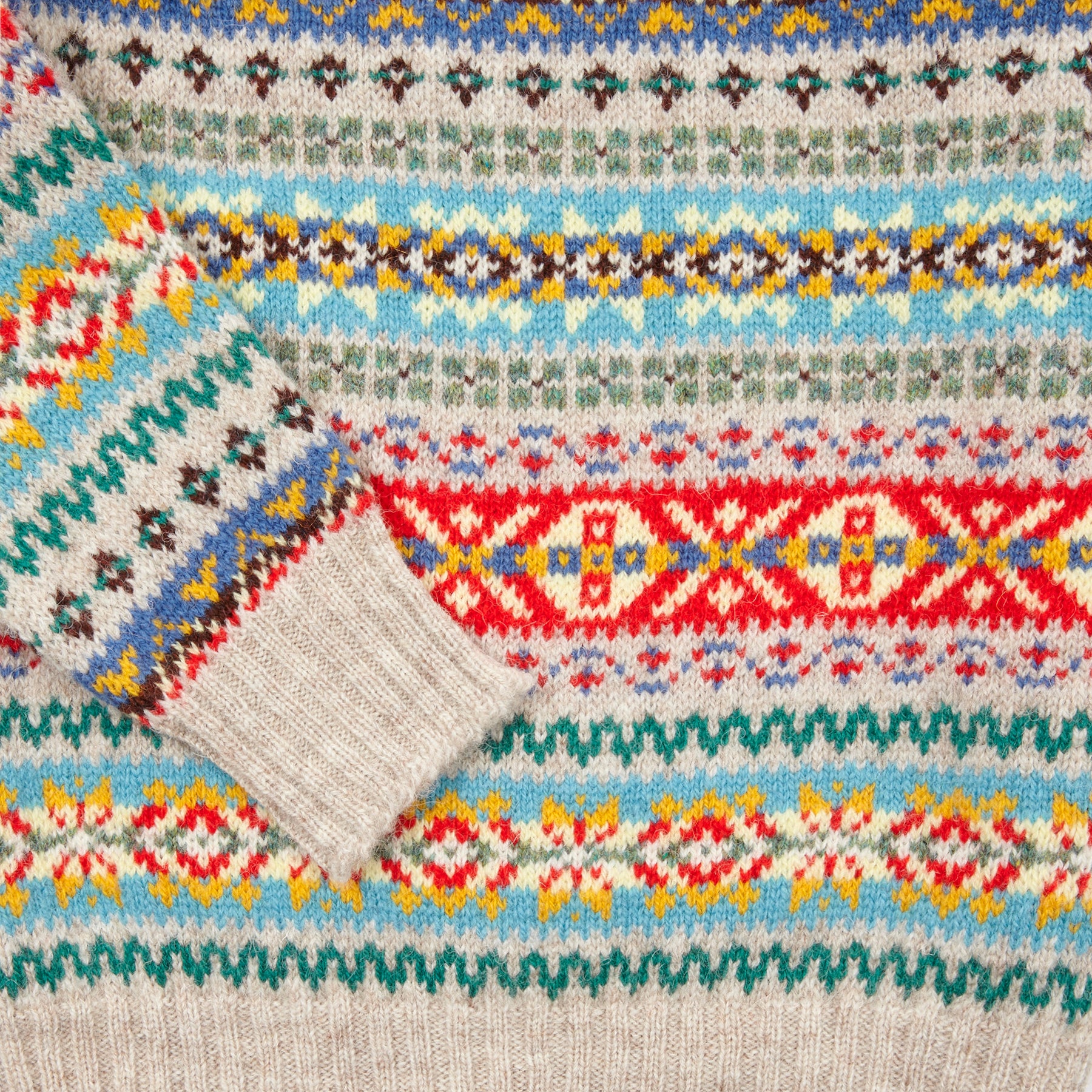 Jamieson's Fair Isle Jumper in Ecru - Image 4