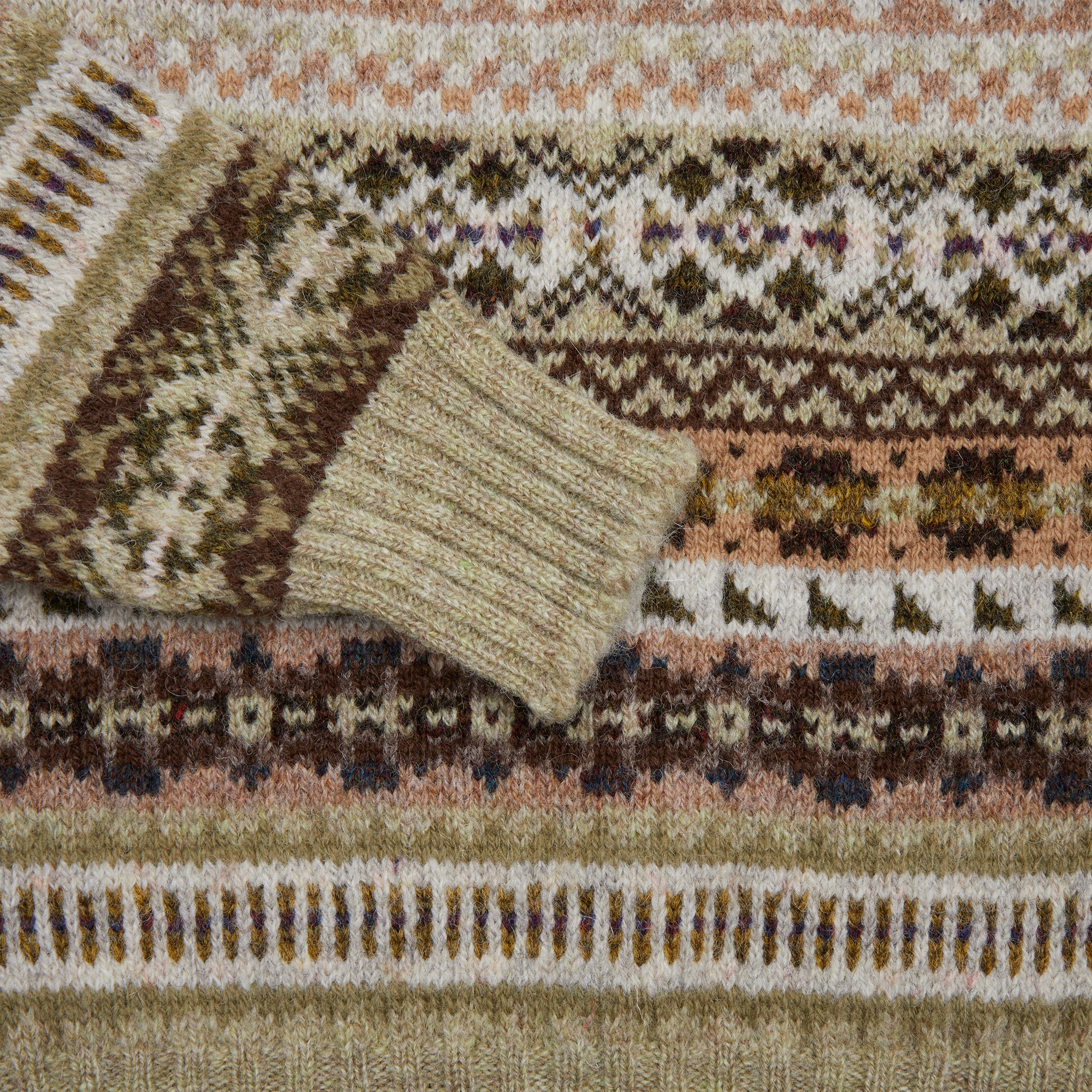 Jamieson's Fair Isle Jumper in Lichen - Image 3