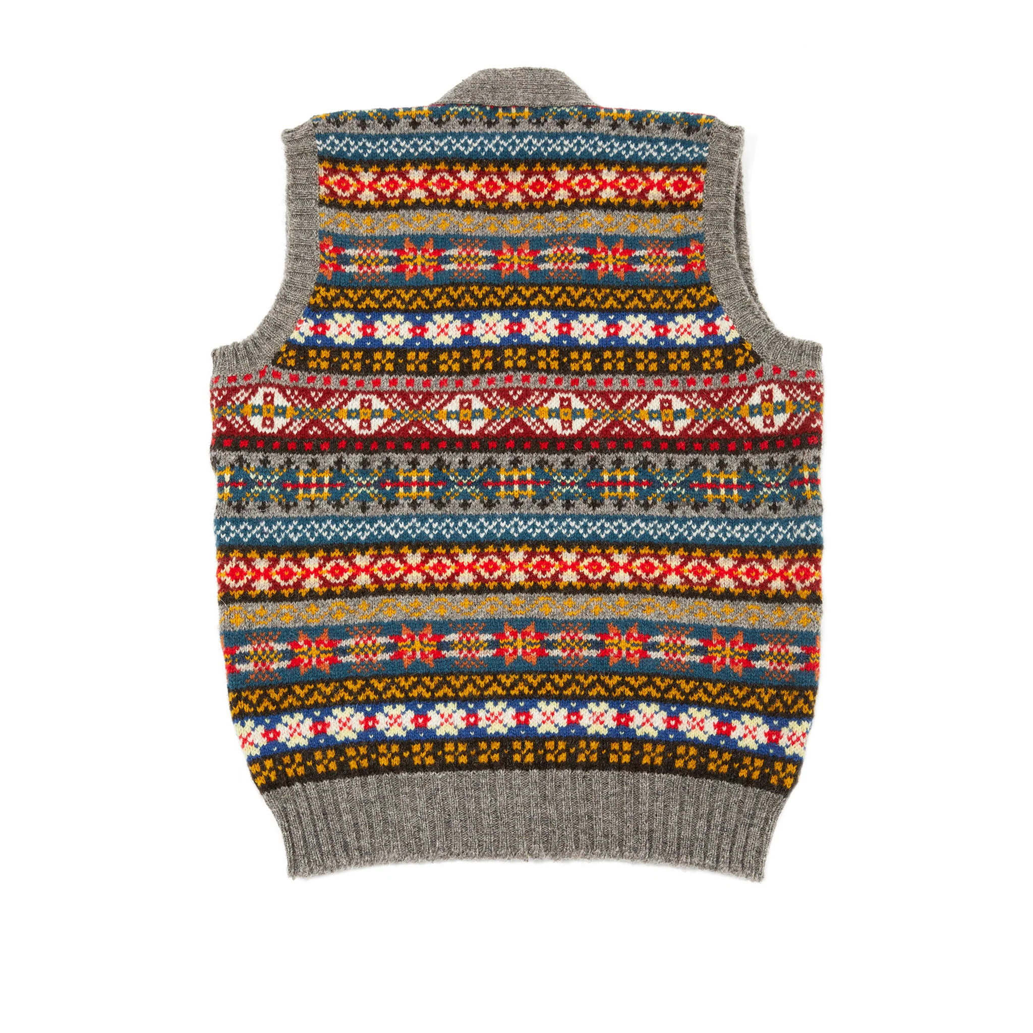 Jamieson's Fair Isle Waistcoat in Silver - Image 3