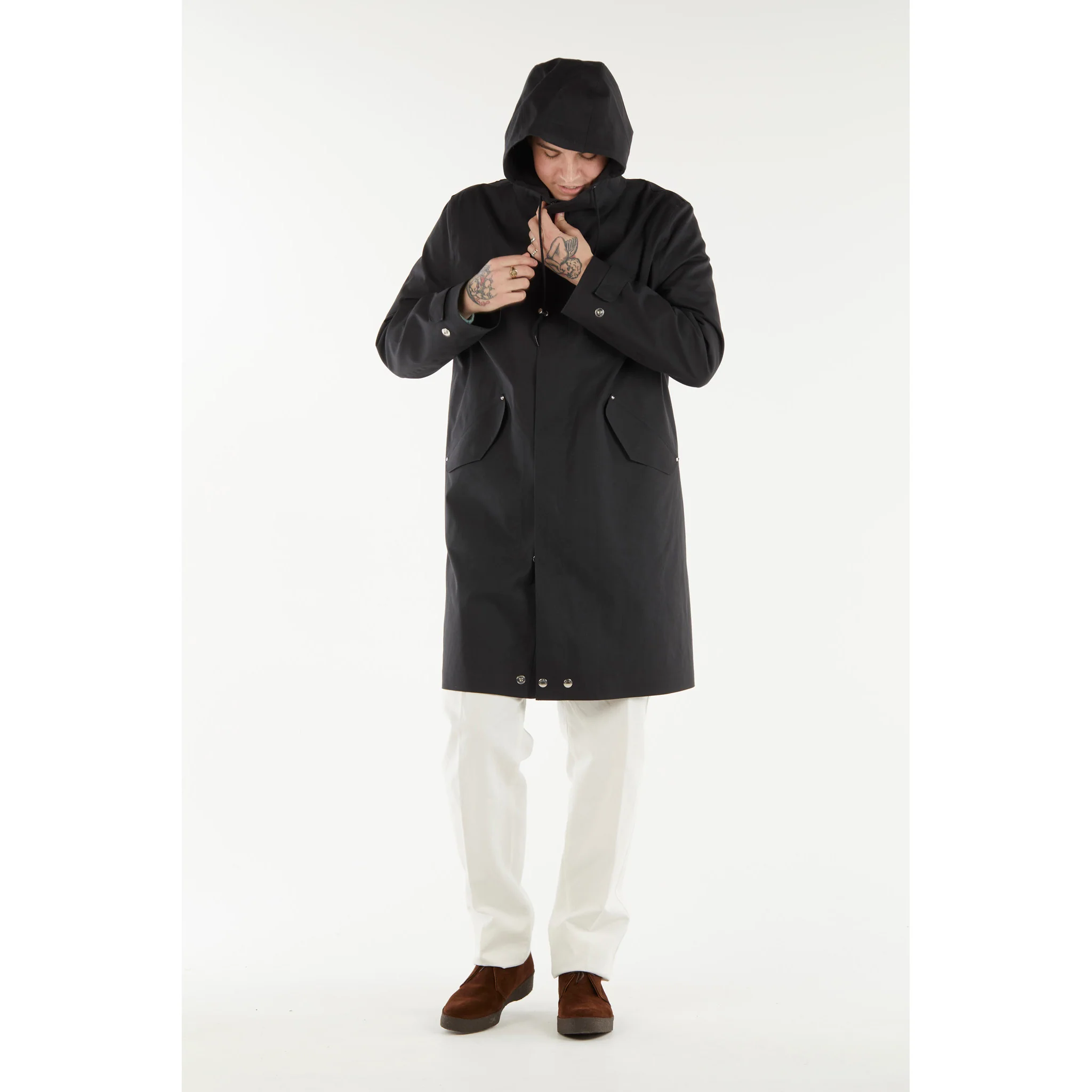 Mackintosh Granish Bonded Cotton Hooded Parka in Black - Image 4
