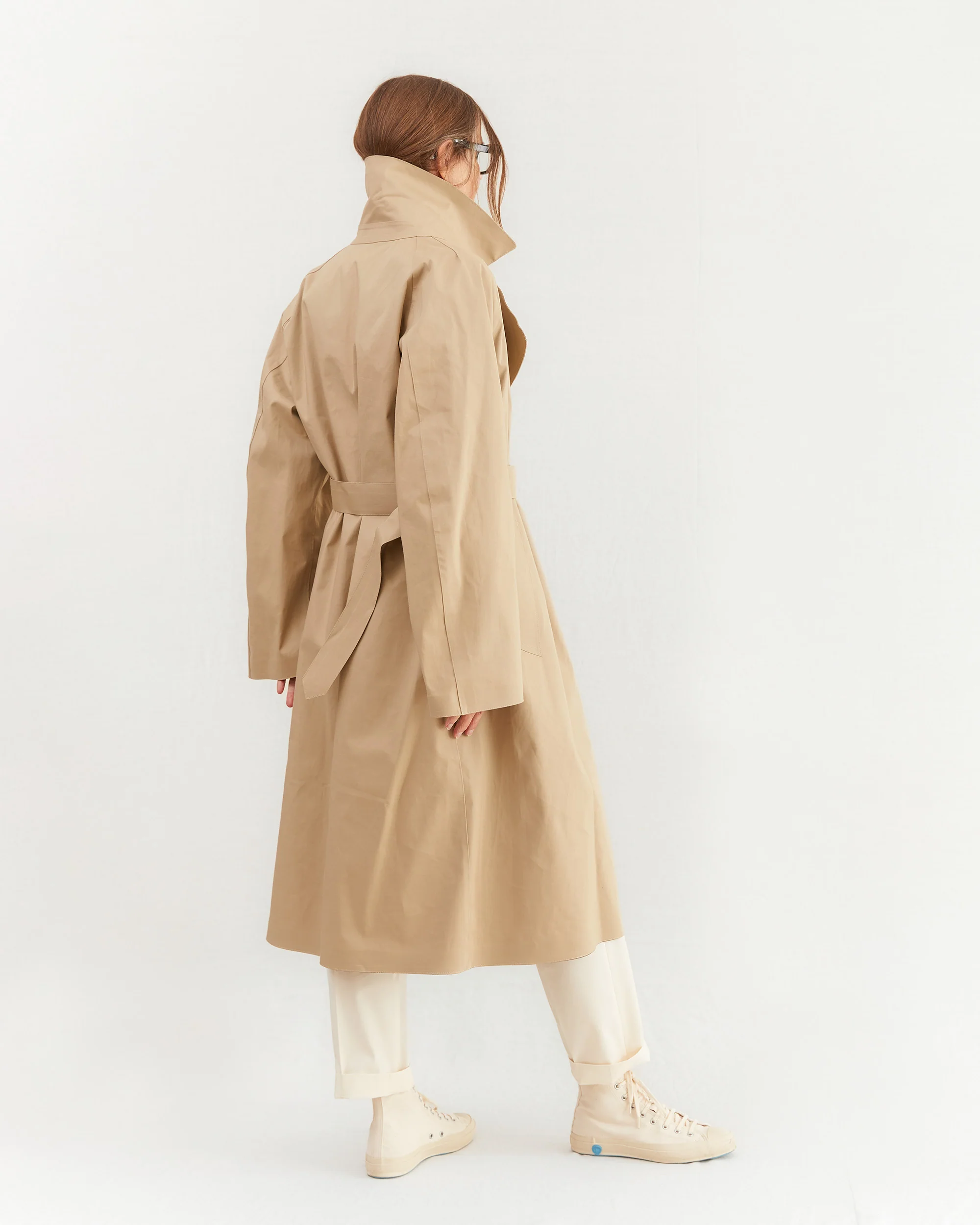 Mackintosh Women's Kintore Bonded Cotton Overcoat in Fawn - Image 3