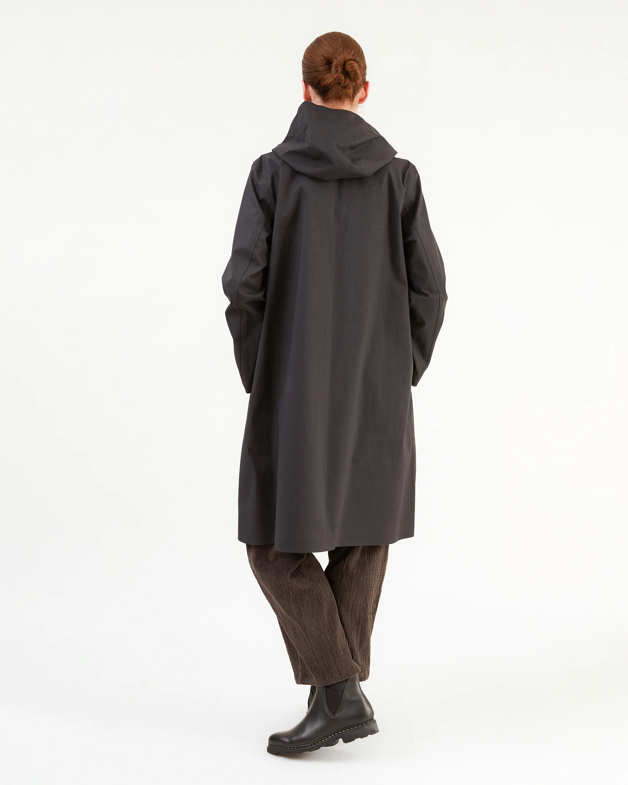 Mackintosh Women's Watten Bonded Cotton Hooded Raincoat in Black - Image 3