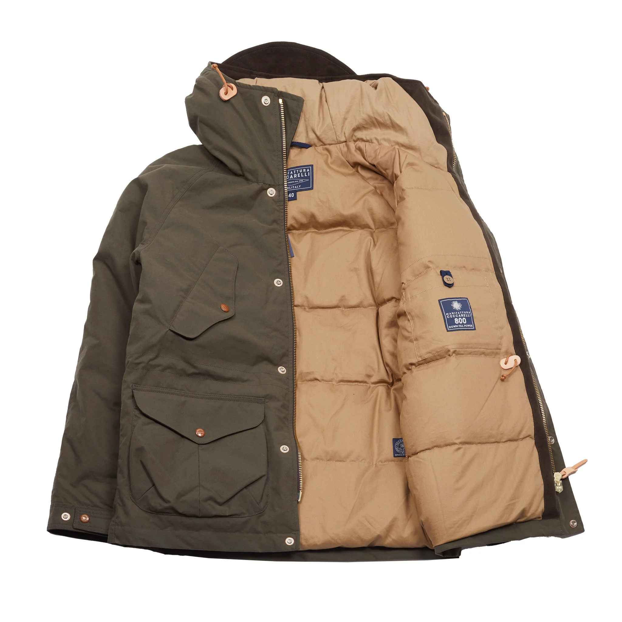 Manifattura Ceccarelli Fisherman Parka in Chocolate - Image 4